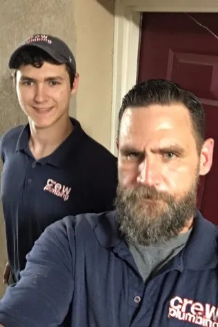 Kevin Tidwell with his son